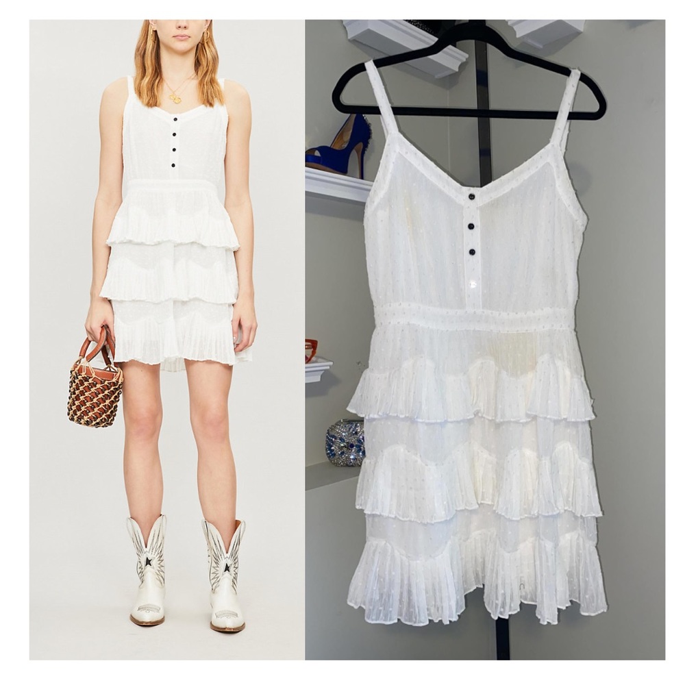 MAJE
Plumetis V-neck Xcrepe midi dress - Picture 1 of 13